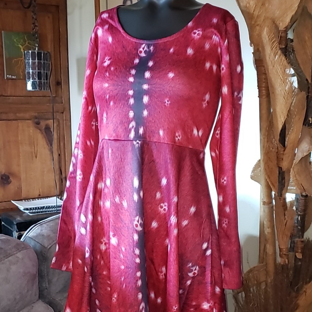Iron Fist redish pink skull dress